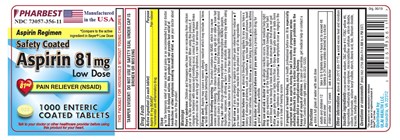 Aspirin 81 mg Tab Product Label (Ulai Aspirin 81 mg Tab Ph023   1000 Ct)